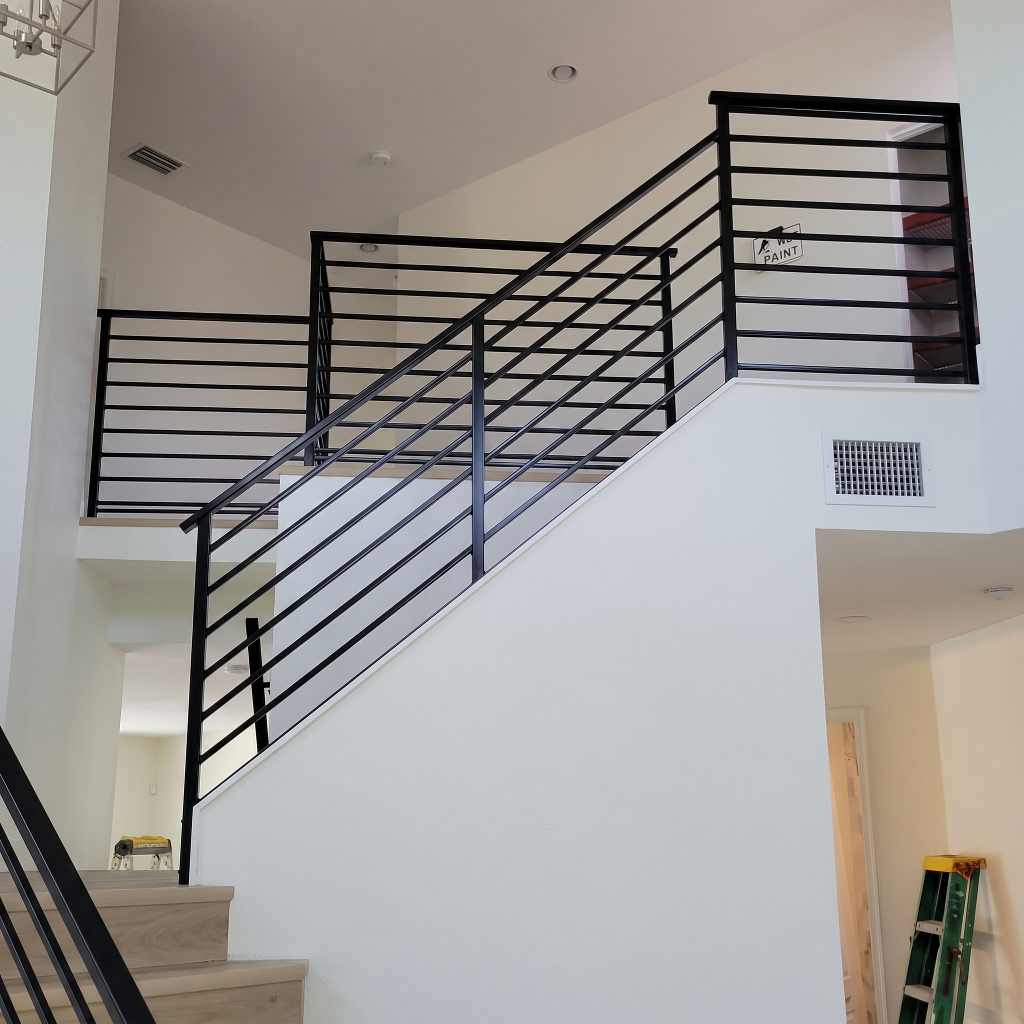 Modern Black Metal Stair Railing - Darioscustom