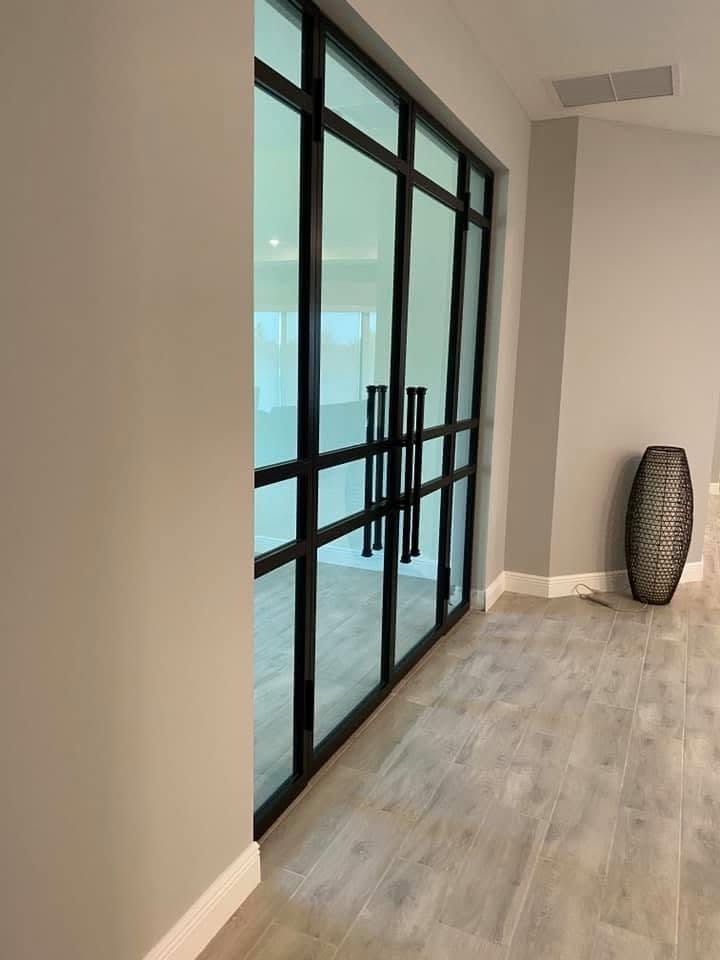 Puertas Francesas de Metal Negro y Cristal — Darioscustom