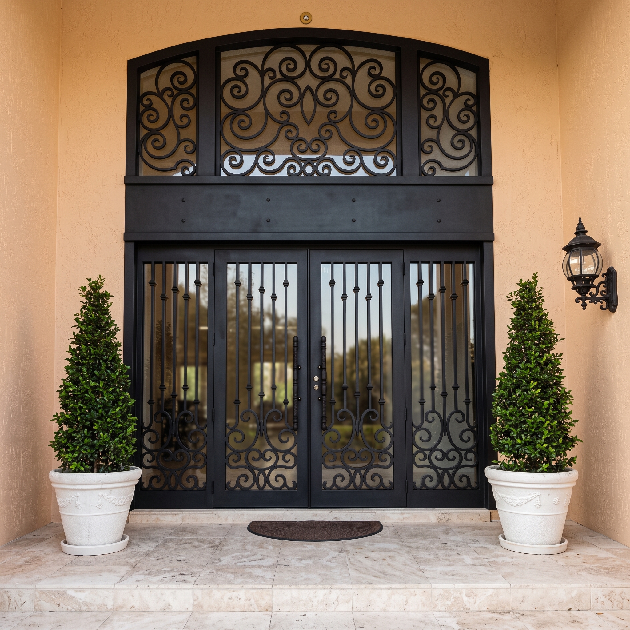 Puertas de Entrada Dobles de Hierro Forjado — Vista 1