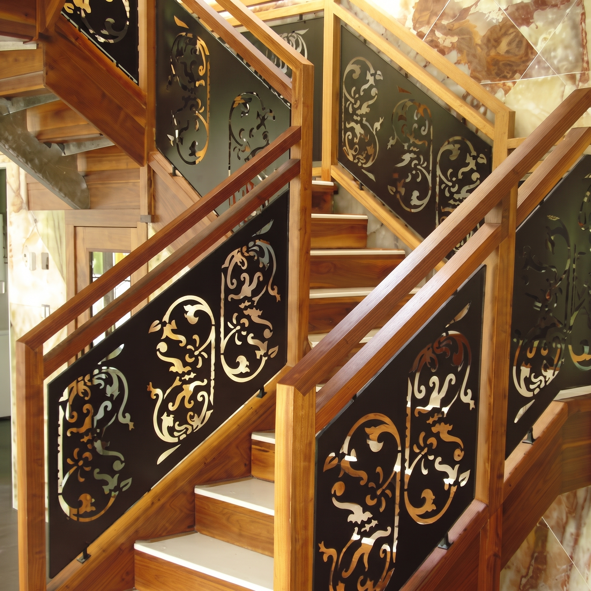 Laser Cut Metal Staircase Railing Panels — Vista 1