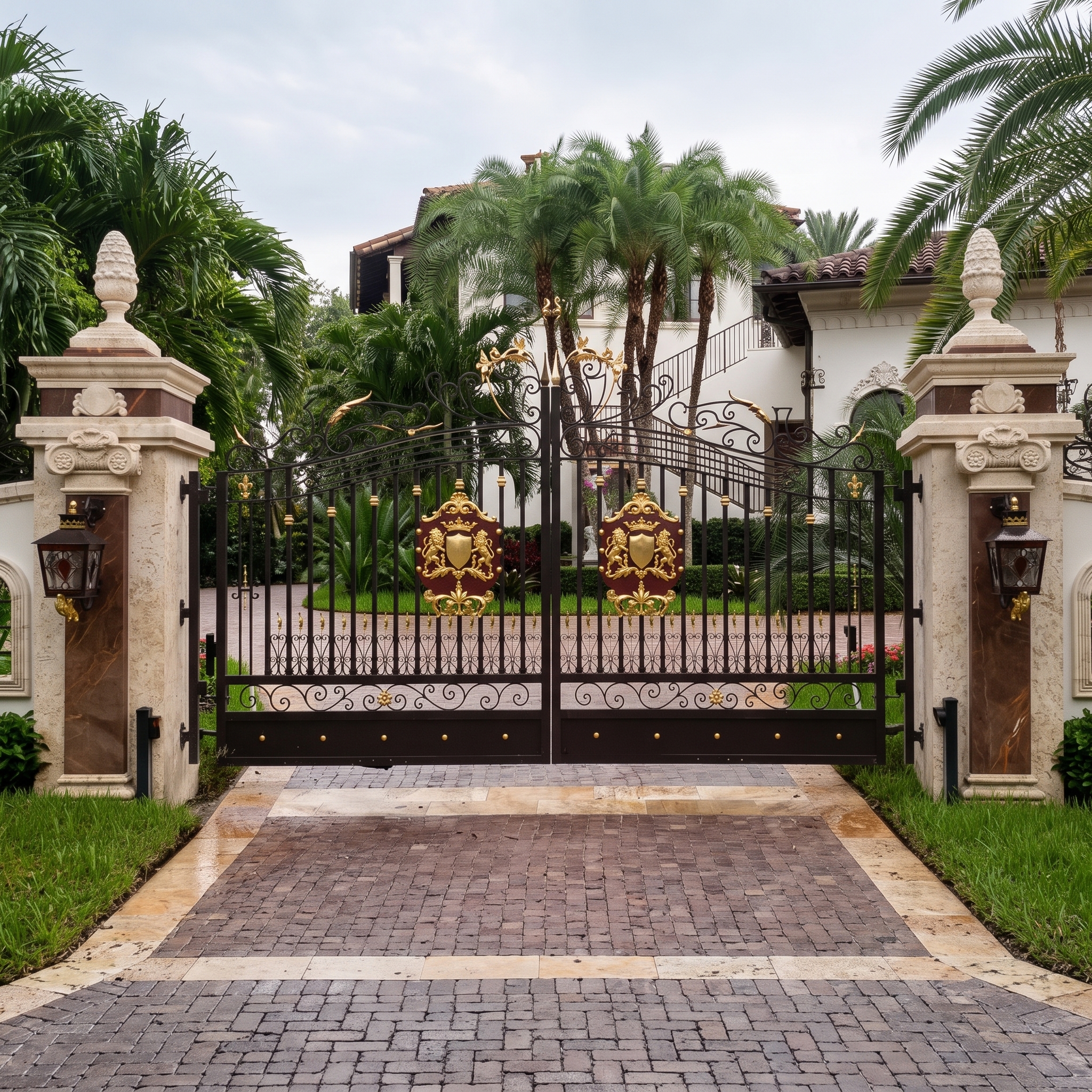 Ornate Wrought Iron Driveway Gate — Darioscustom