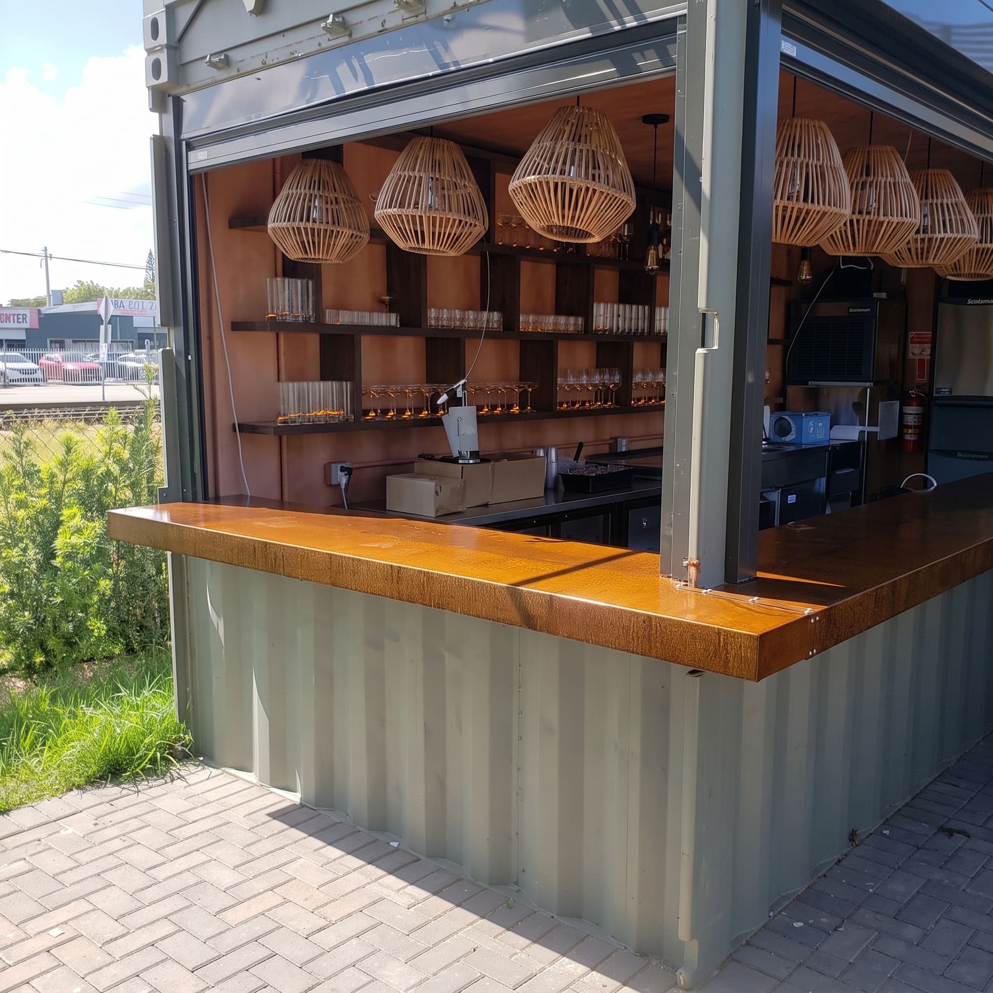 Outdoor Metal Container Bar — Darioscustom